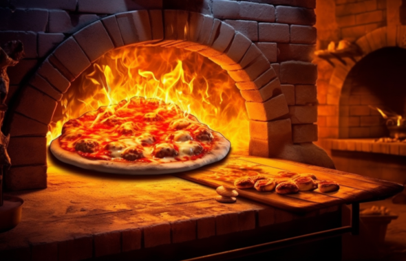 石窯でピザを焼けるバーベキュー場